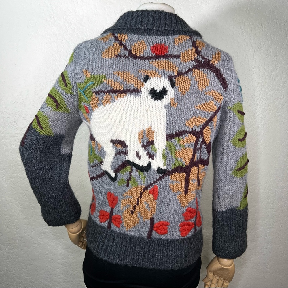 Anthropologie Leifsdottir Habitat Monkey Knit Cardigan Sweater Size Small EUC